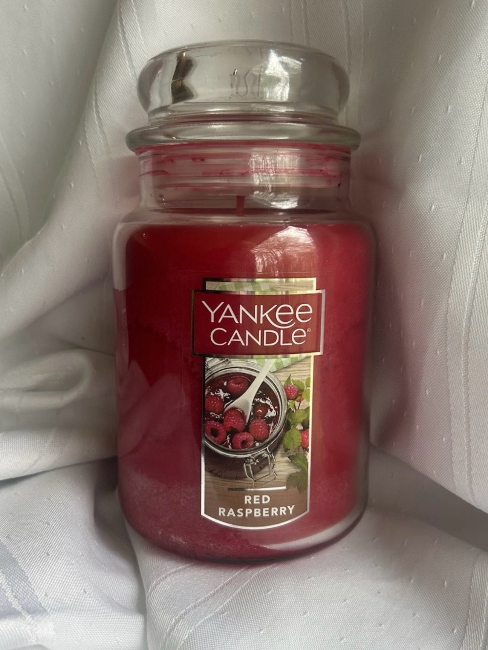 Yankee Candle RED RASPBERRY (22 oz) Single Wick Large Original Jar NEW Retired